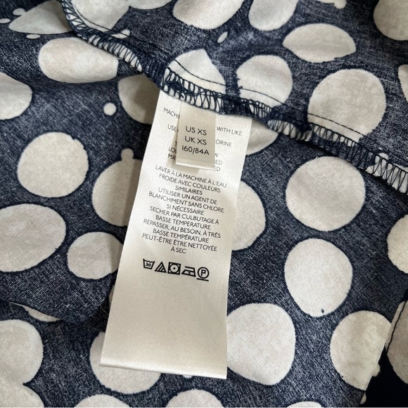 Free People navy blue polka dot 60’s parachute dress pockets open back XS - Picture 14 of 14